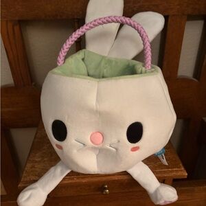 Bark XL Squeakster White Plush Bunny Easter Basket
